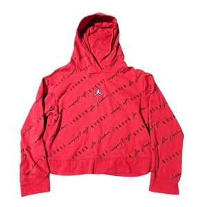 Michael Jordan Air Red Hoodie Girls 12-13 L Years Pullover Print Sweater Nike